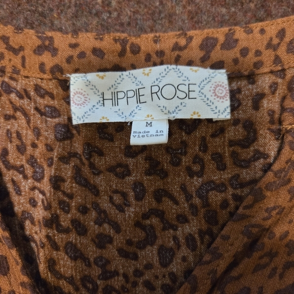 Hippie Rose Tie Front Top Ladies Medium - Picture 2 of 8